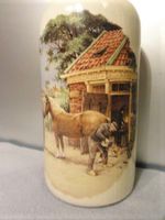 ‼️nun = 22.- Fr. ‼️Steingutflasche w`schönes Bild; Hufschmid